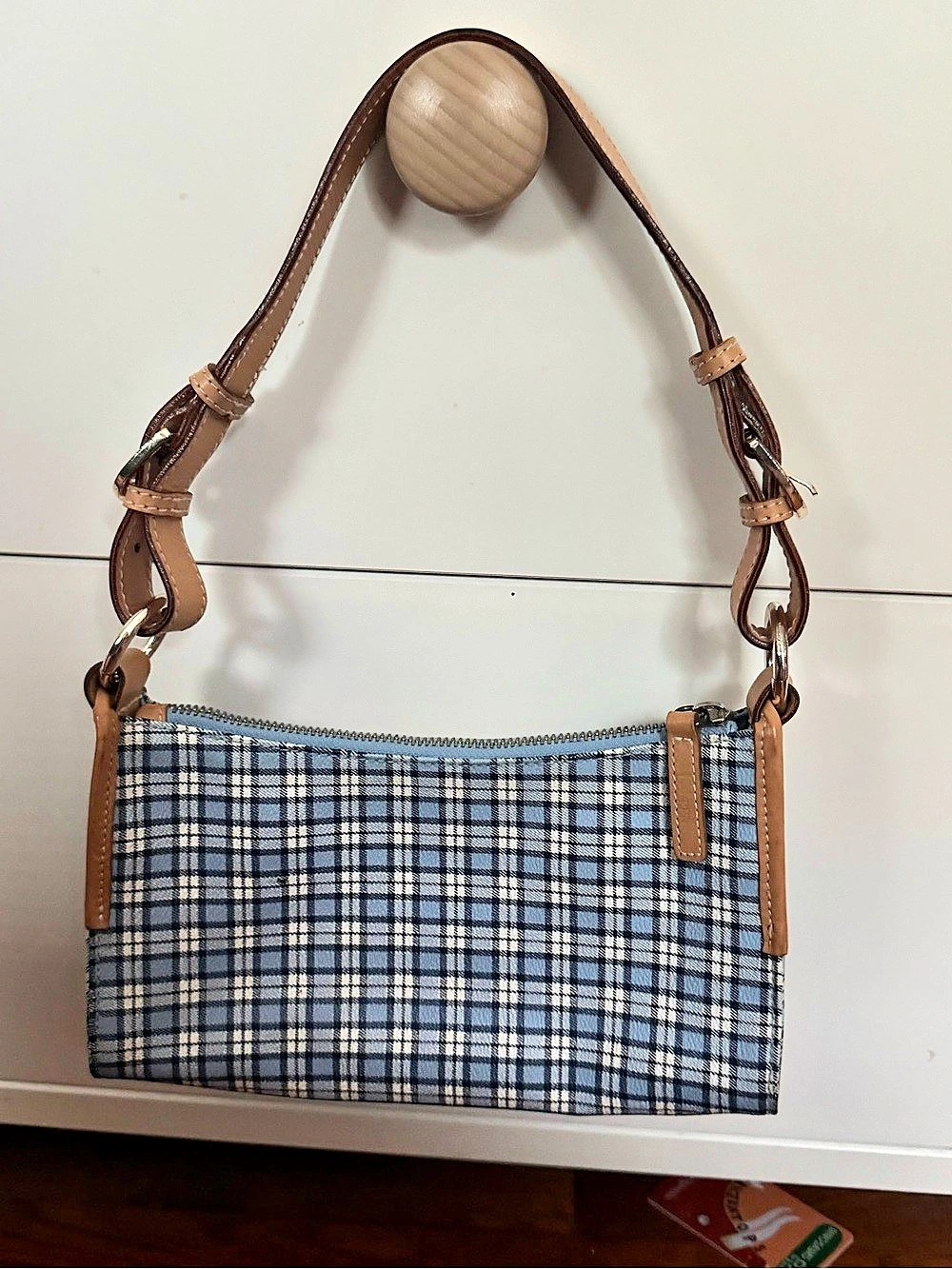 Lauren Ralph Lauren plaid Shoulder Bag in Blue & Brown